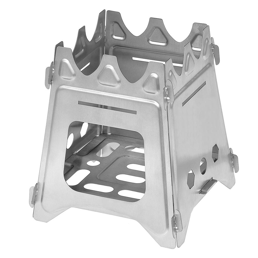 Outdoor Campingkocher Tragbarer Faltbarer Rucksack-Holzofen mit Alkoholwanne für Camping Angeln