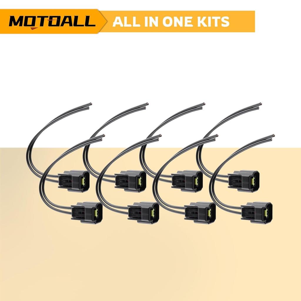 MOTOALL Ignition Coil Connector Plug Wire Harness Pigtail Wiring Loom 2-Way For Ford 4.6L 5.4L 6.8L 1991-2011 & Lincoln Mazda Suzuki - 8Pcs