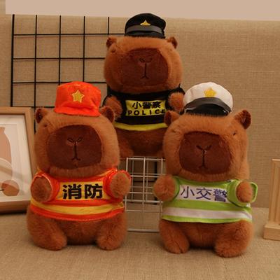 Fofo Fofo Polícia de Trânsito Bombeiro Capibara Brinquedo de Pelúcia Boneca Boneca Capy de Polícia