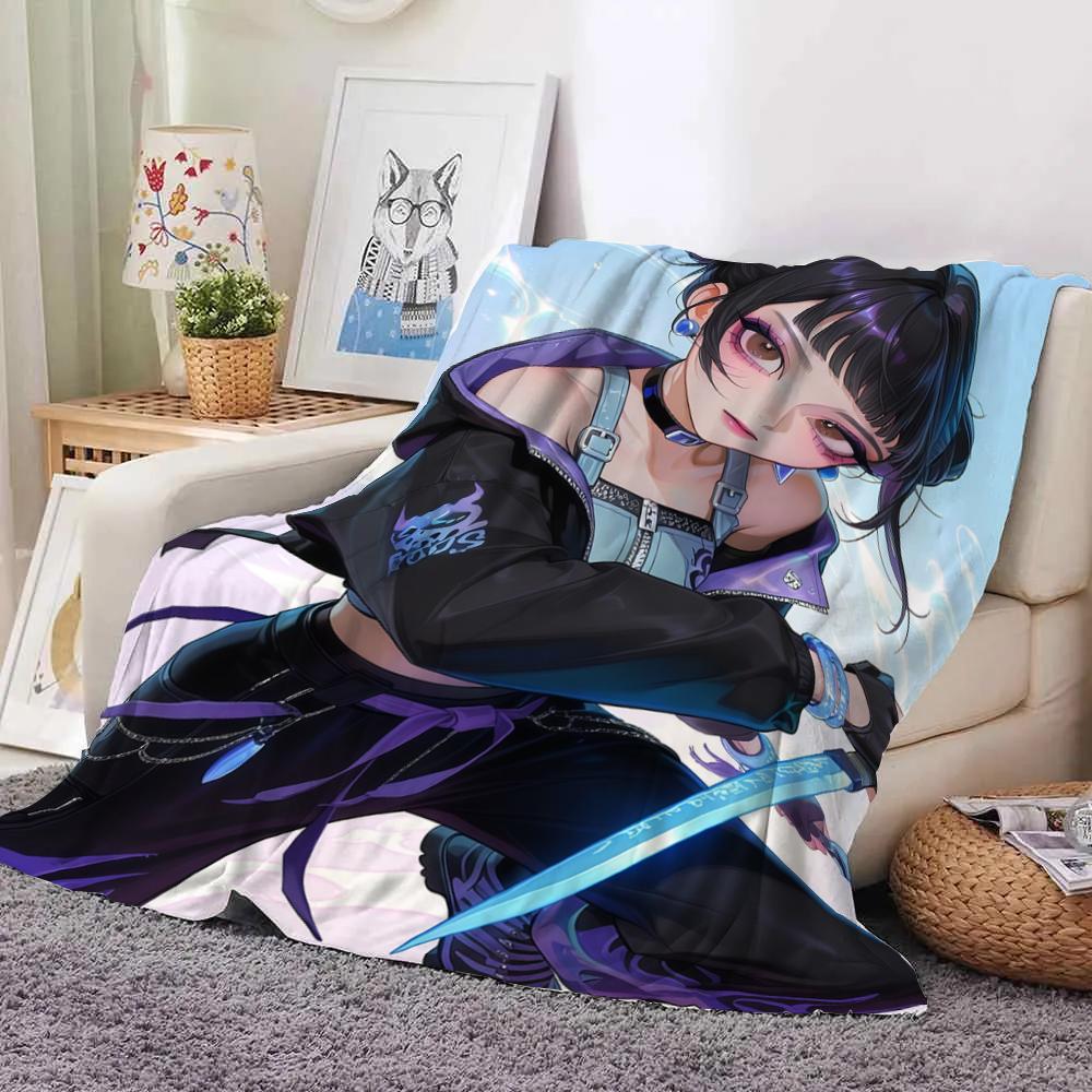 KPop Demon Hunters Anime girl on the blanket: colorful image, dreamy pattern, warm and warm
