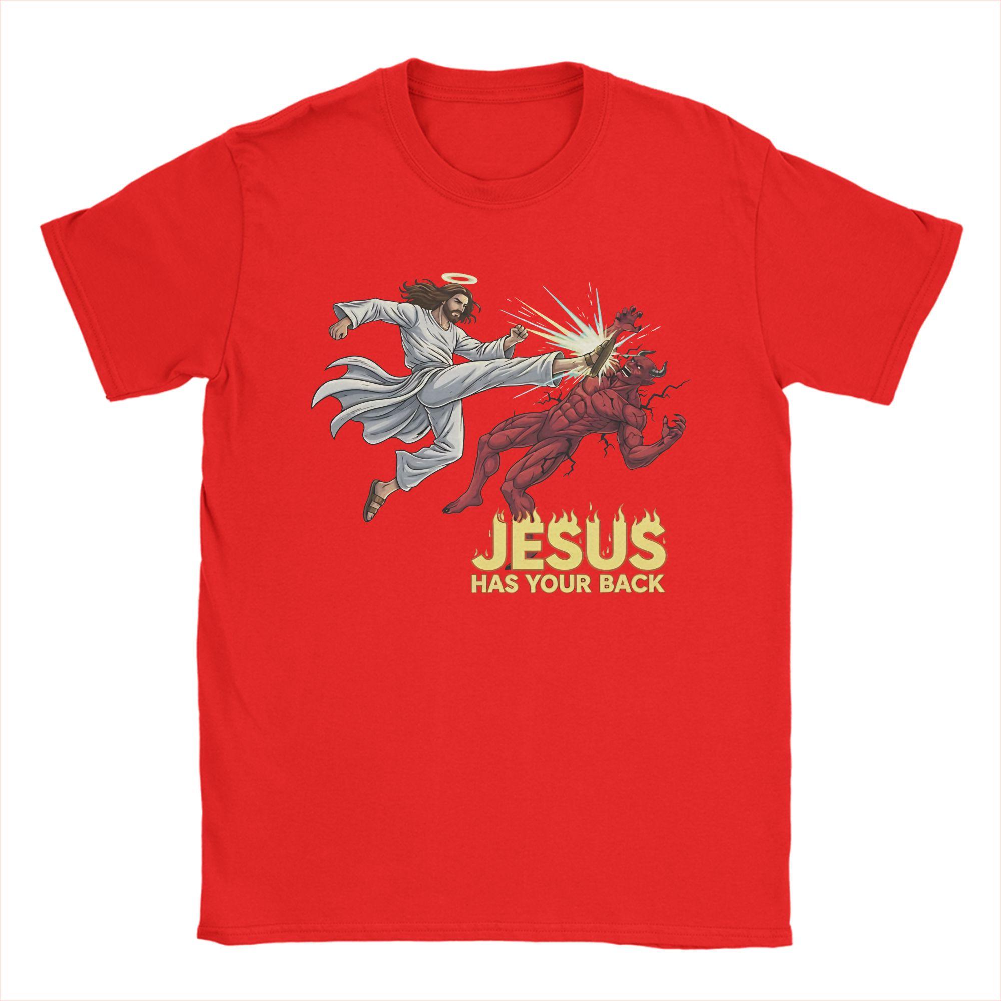 Jesus Has Your Back Jiu Jitsu Graphic T Shirts for Unisex Women Cotton Tee Shirt Clothes S