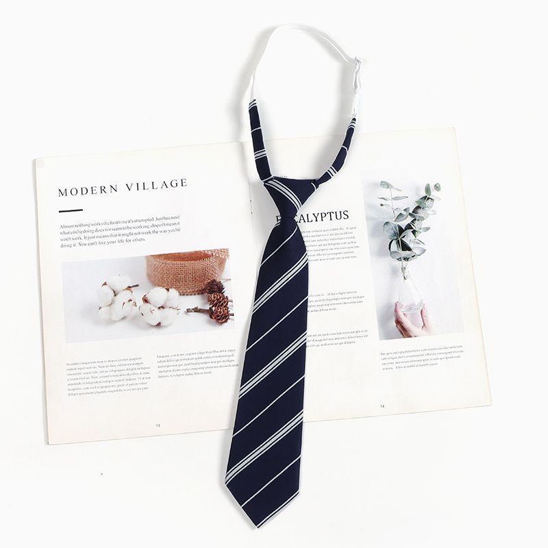 Kids Tie With Striped Badge Pattern For School Uniforms And Casual Wear