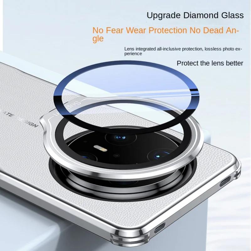 Szklany obiektyw niewidoczny uchwyt etui do Huawei Mate 70 Pro+ cztery rogi antypoślizgowa prosta skórzana osłona zderzaka do Huawei Pura 70Pro