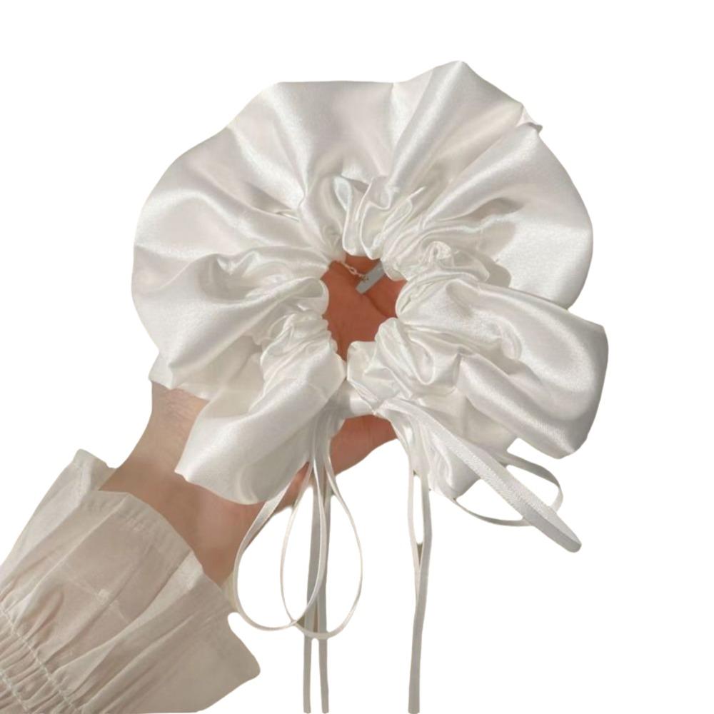 

Satin Material Hair Tie Black/White Hair Accessory Romantic Bow Scrunchie Bridal Occasions білий