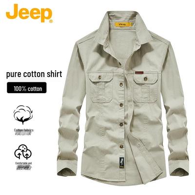 Men's American Style Casual Long Sleeve Work Shirt