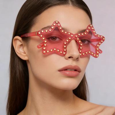 Best Selling Cute Women's Five-pointed Star Sunglasses Funny Party Star Glasses Classic Beach Glasses