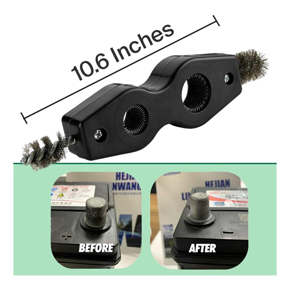 Portable Cleaning Rust Removal 4 In 1 Durable Steel Wire Auto Truck Anti Corrosion Cable Post Terminal Car Battery Brush Dirt