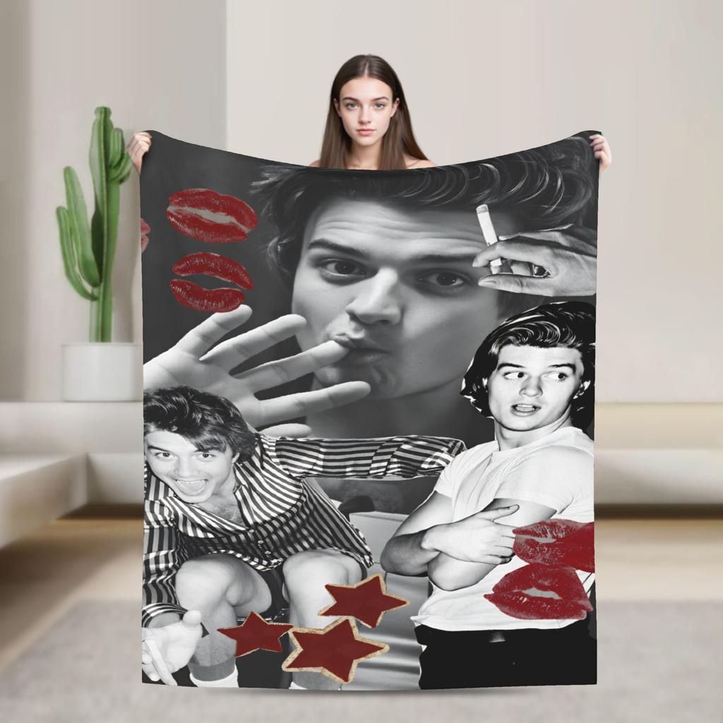 Steve Harrington Soft Blanket Girls Boys Plush Throw Blanket Street Trend Living Room Flannel Bedspread Sofa Bed Cover