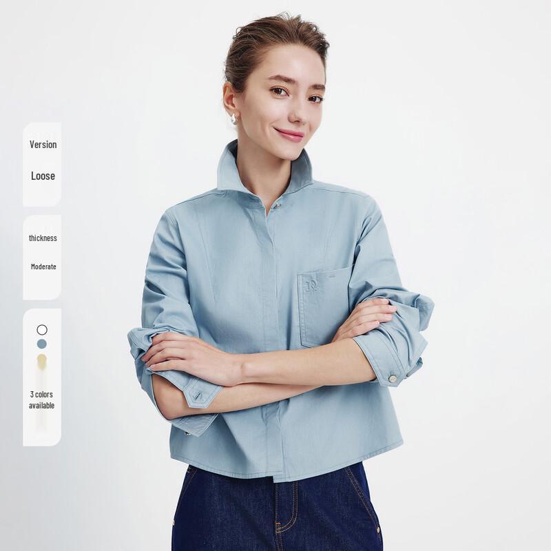 Navigare Women's 100% Cotton Loose Fit Long Sleeve Shirt