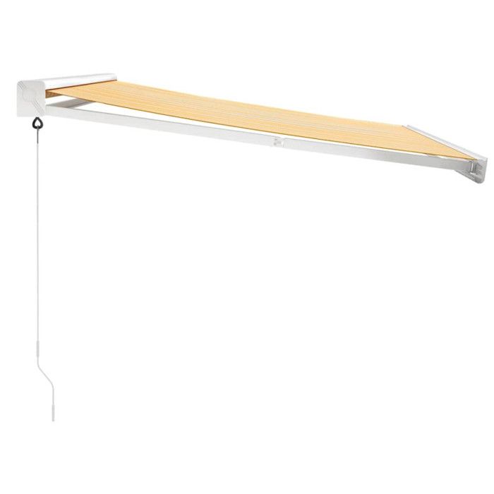 VidaXL Retractable Awning Yellow and White 3x2.5 M Fabric and Aluminum 3154531