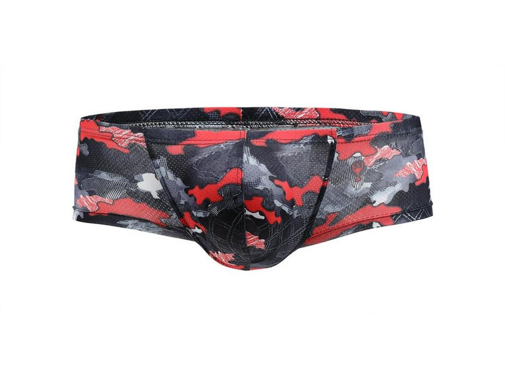 European and American Low-Rise Men's Head Print Mesh Underwear with Moisture-Wicking and Breathable Fabric