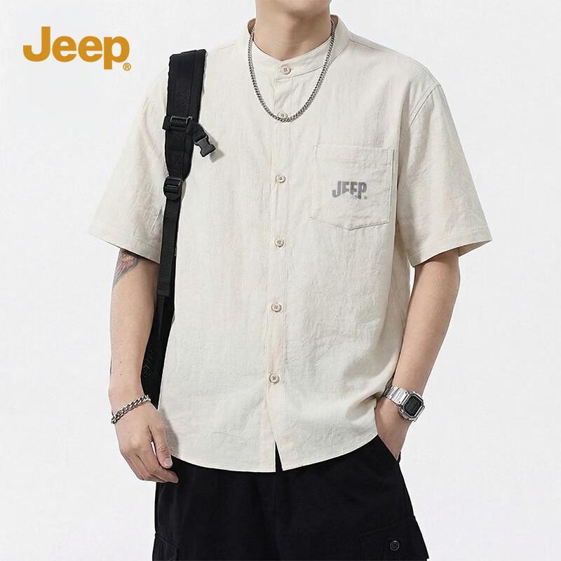 Мужская винтажная футболка-henley с коротким рукавом Jeep L