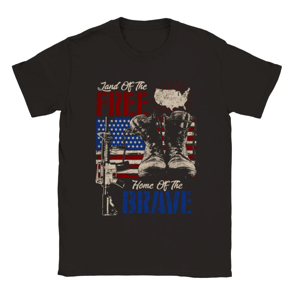 Land of the Free Home of the Brave - America - Patriotic - Unisex Crewneck T-shi Unisex T-Shirt XXXL