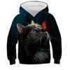 Autumn Cute Cat Pattern 3D Printed Hoodies Fashionable Casual Sports Long Sleeved Children's Boy Hooded Sweatshirts