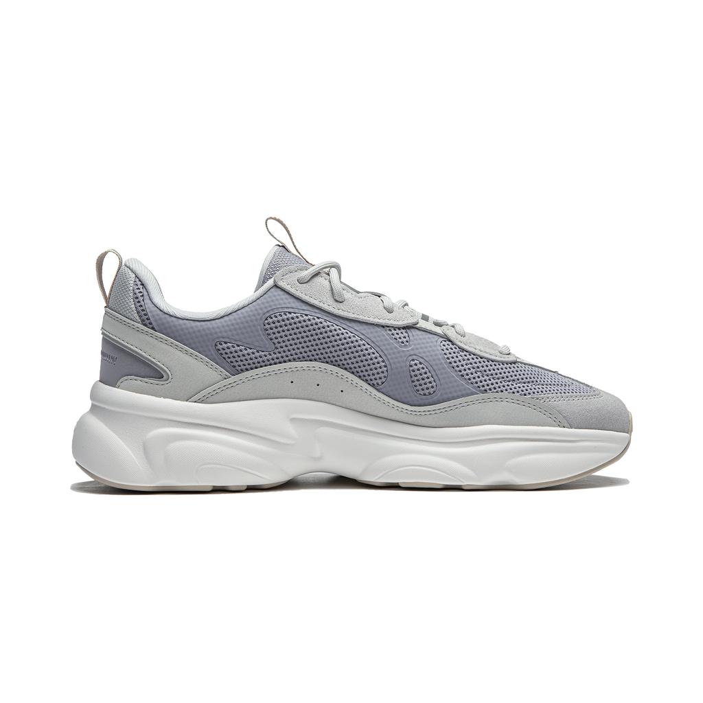Li Ning Coconut 2.0 Comfortable Versatile Thick Sole Height Increasing Non-Slip Wear-Resistant Low-Top Casual Shoes Men Sneakers Gray AGCU249-6