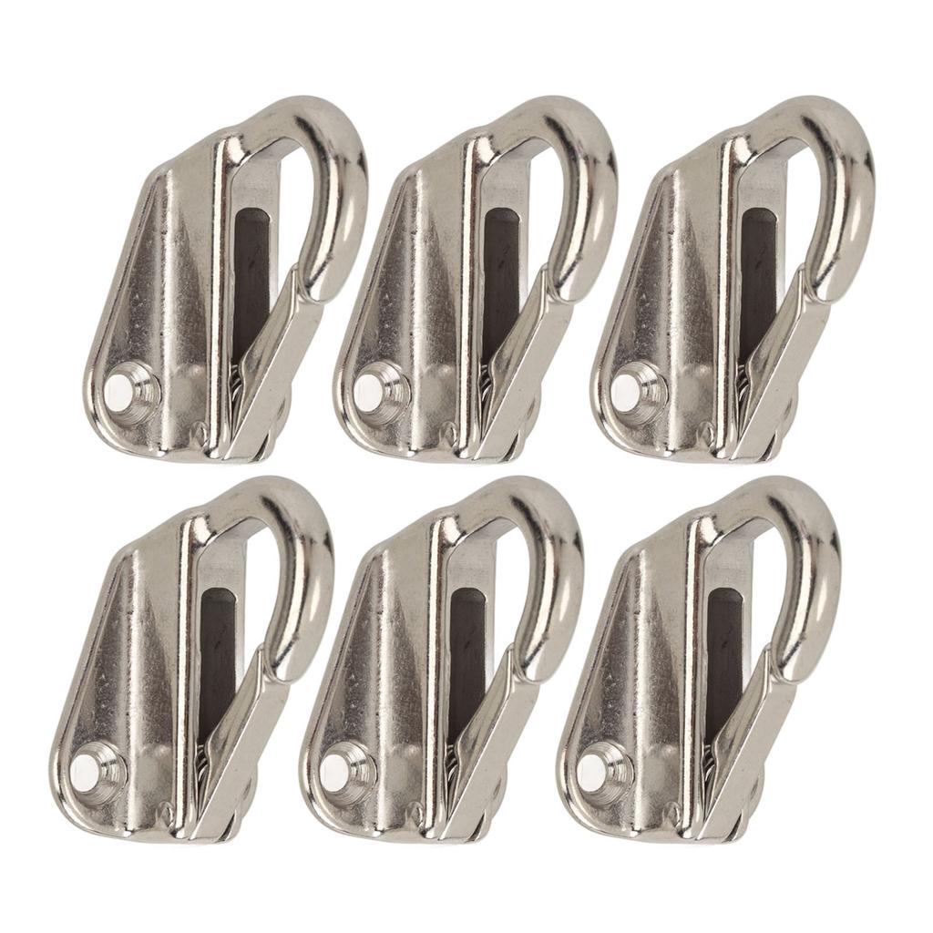 6Pcs Fender Hook Stainless Steel Heavy Duty Spring Buckle Type Fender Hanger for Home Marine Engineering