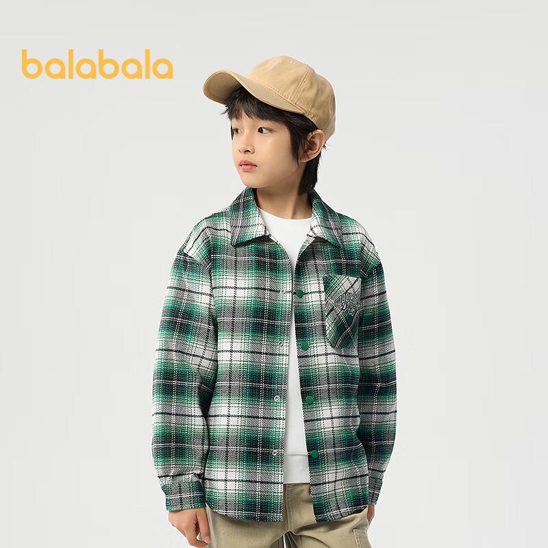Balabala Boys Spring Plaid Shirt Jacket 130