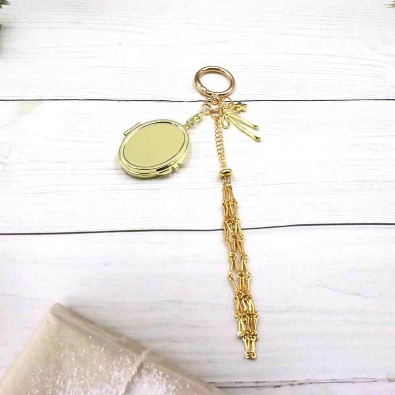 Metal Net Pocket Lipstick Bag Keyring Portable Lip Balm Keyring Holder Lipsticks Protective Cover Mirror Keyring Bag Charm Decor