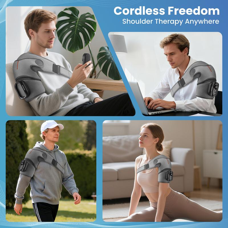 Vibration massager Smart Massage Machine Heating Shoulder Massage Belt Adjustable Led Hot Compress Heating Shoulder Shawl