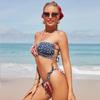 European & American Flag Bikini Set - Push-Up, Split Style Women's Swimsuit