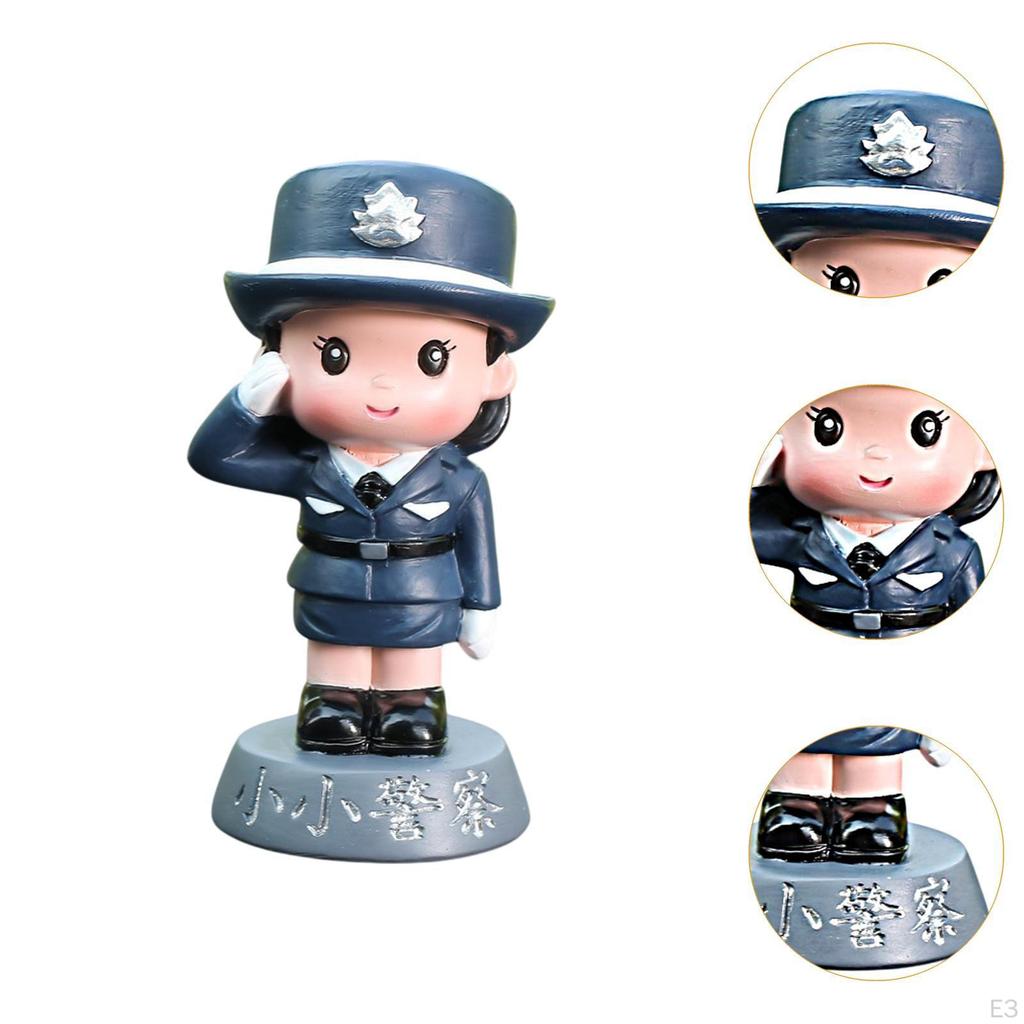Police -class Statue Cake Topper Sweet Collection Resin Figure Tiny People Model for Sidewalk in The