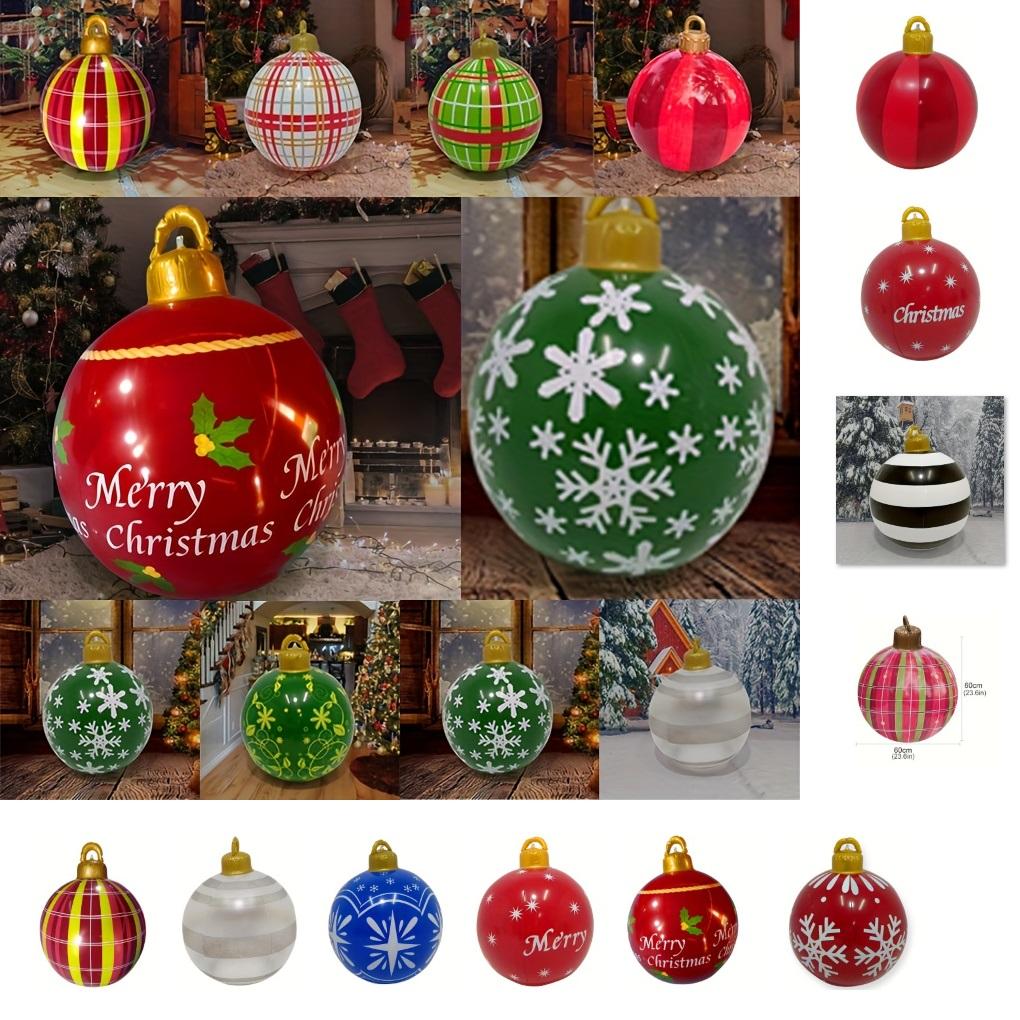 Big Outdoor Christmas Inflatable Decorated Ball 60cm PVC Giant Big Large Balls Xmas Tree Decorations Ball without Light Ornament
