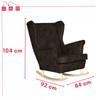 Fotel uszak eko skóra skandynawski bujany Ari CIEMNOBRĄZOWY Family Meble