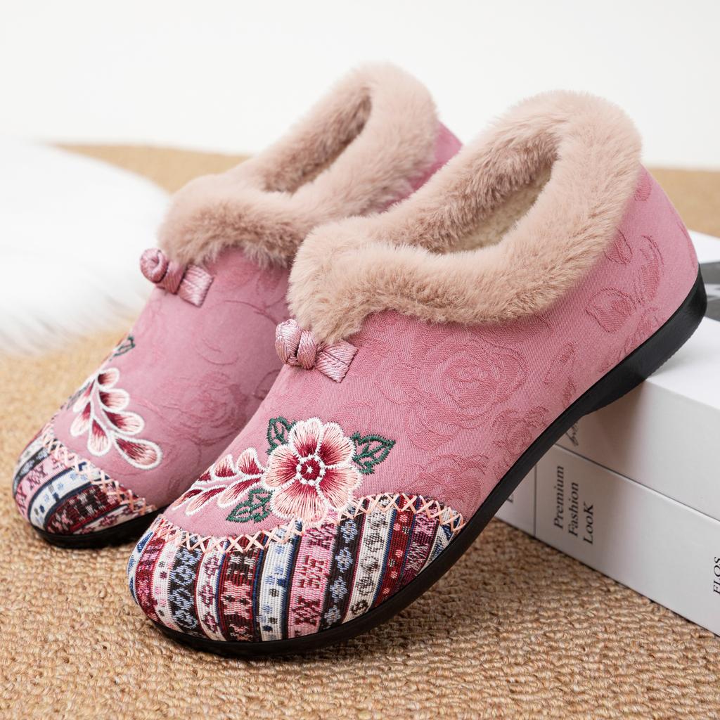 Shoes cotton shoes snow boots large size embroidered boots ethnic wind cotton boots thickened short boots
