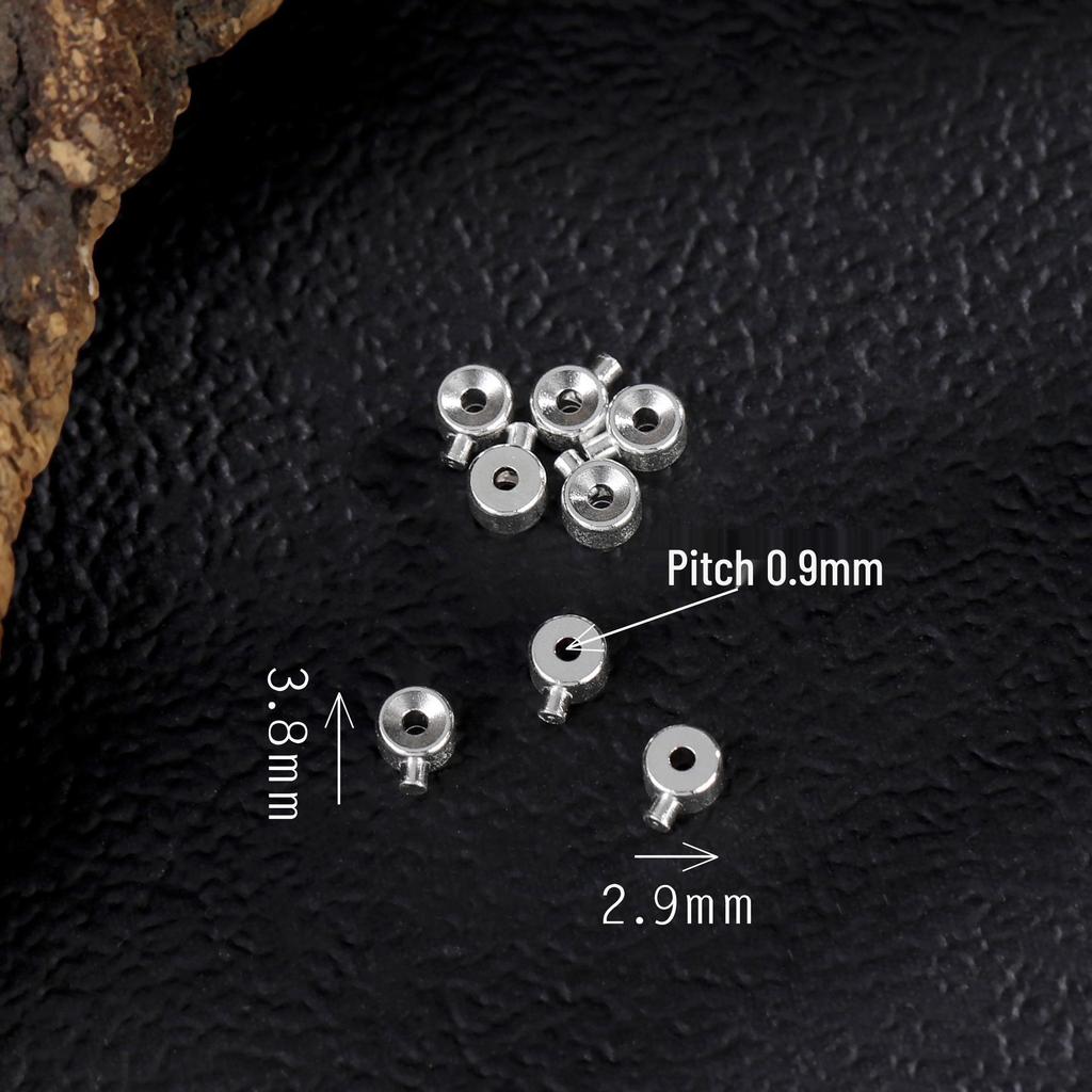 Argent Sterling S925 avec Perles Espacement Plaqué Or 24K pour Bijoux DIY
