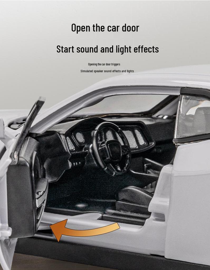 1:32 Alloy Hellcat GTR Diecast Car with Sound & Light Effects