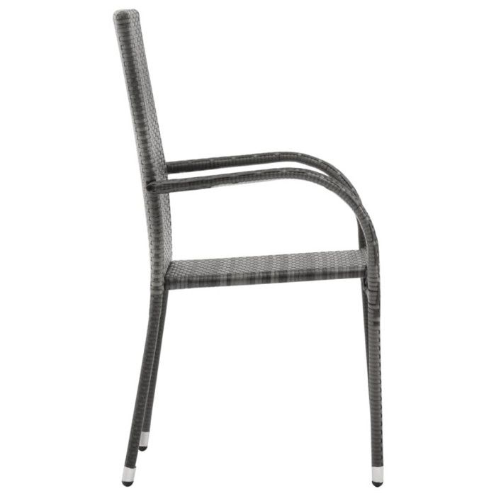 VidaXL Chaises empilables d'extérieur 6 pcs Gris Résine tressée