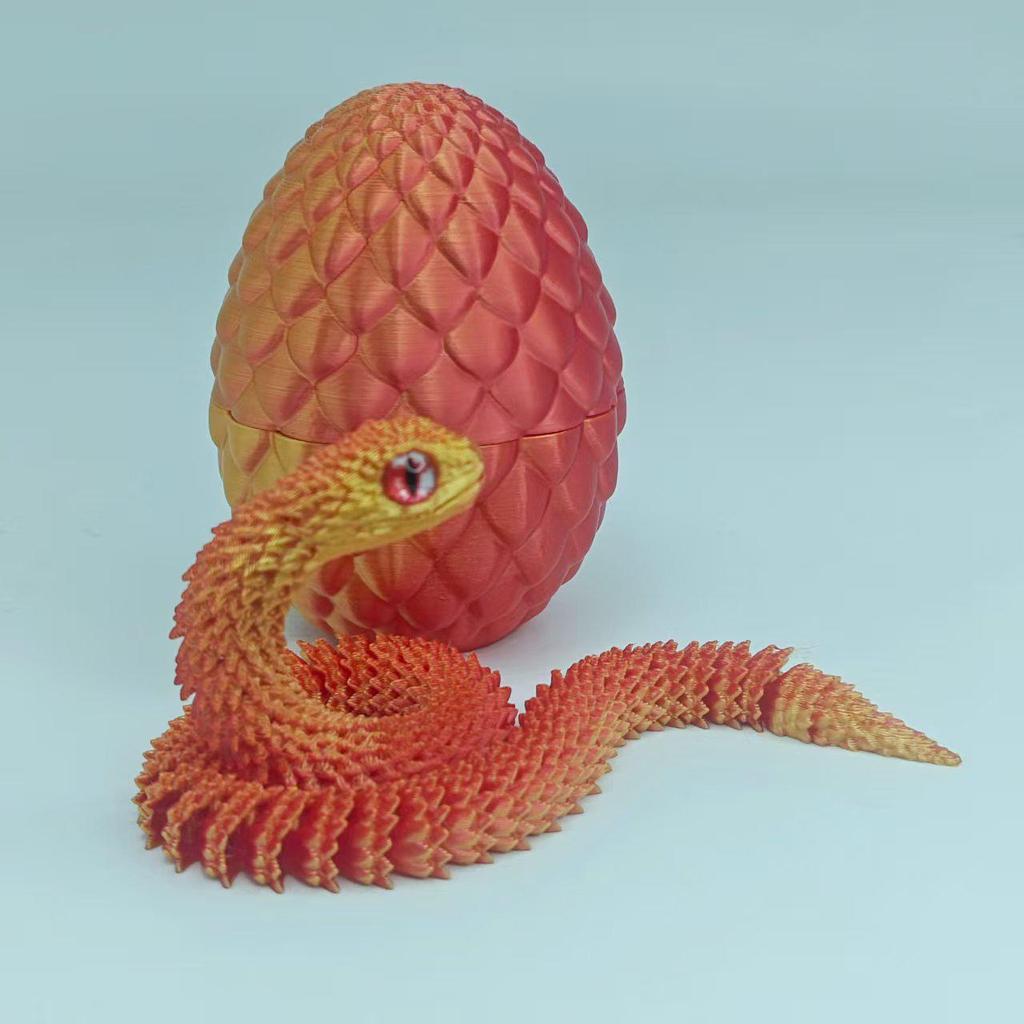 European-Style 3D Printed Multi-Color Movable Snake Ornament - Creative Art Figure Gift