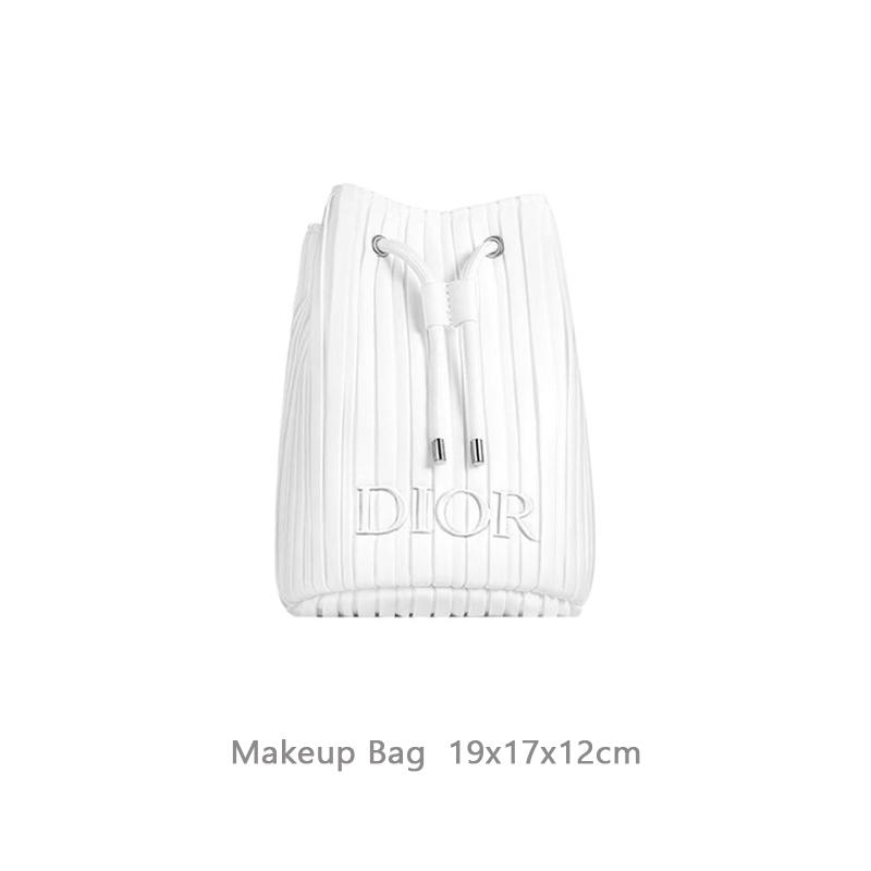 Dior Pungă cosmetică tip găleată cu șnur, twill alb, pentru frumusețe