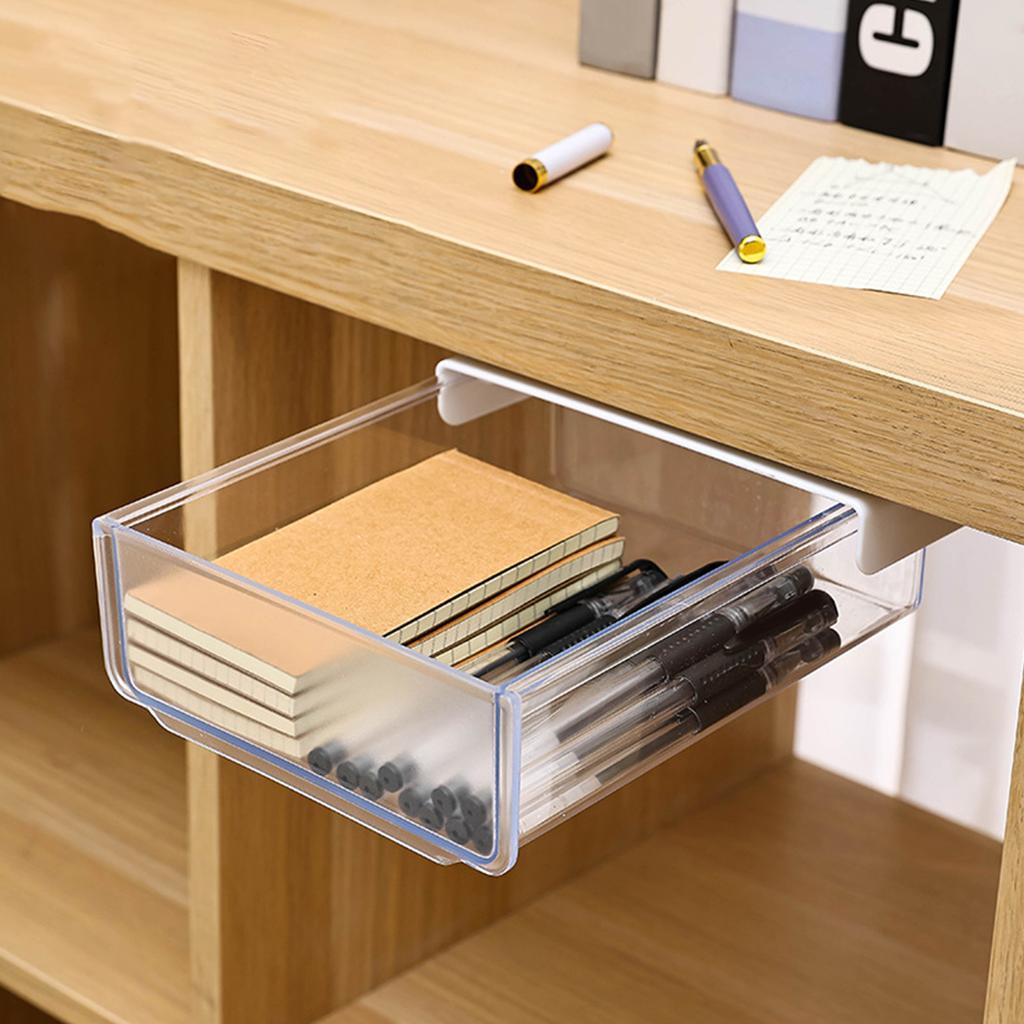 Szuflada pod biurko Samoprzylepna Oszczędzająca miejsce Pod biurkiem Pudełko na Artykuły papiernicze Dokumenty