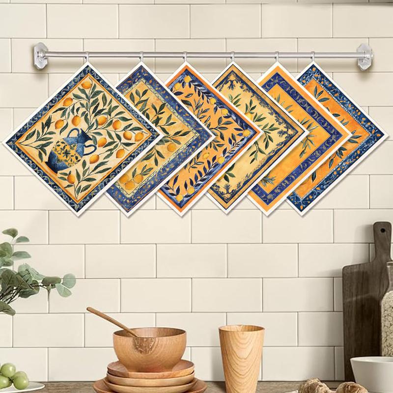 6PCS Vase Printed Eco-Friendly Swedish Dishcloths Dish Rags Absorbent Dish Towels Kitchen Reusable Washable Cleaning Wipe Cloths