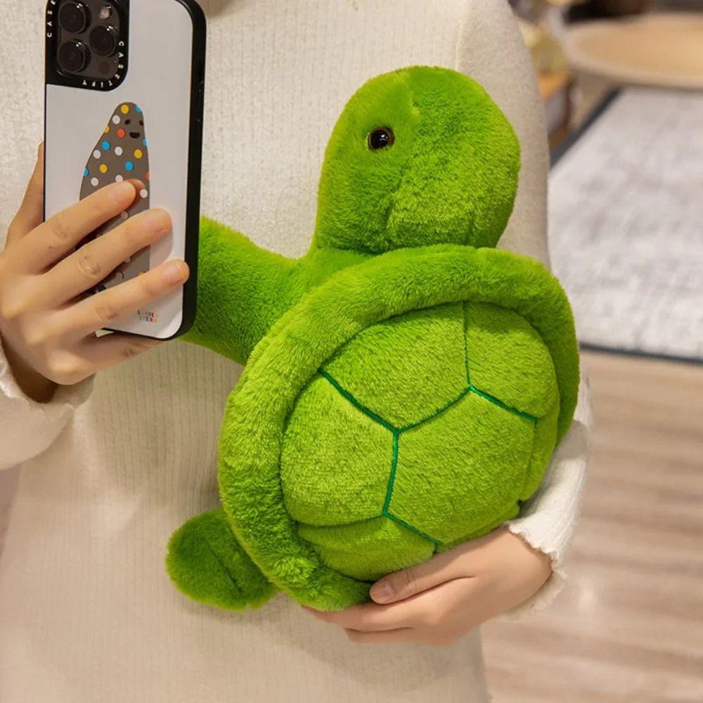 Collection Green Turtle Plush Toy Fluffy Sea Turtle Animal Doll  Car Decor