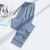 Men's Thin Ice Silk Summer Joggers: Breathable, Quick-Drying, Sun-Protective Running and Sports Pants for Outdoor Activities