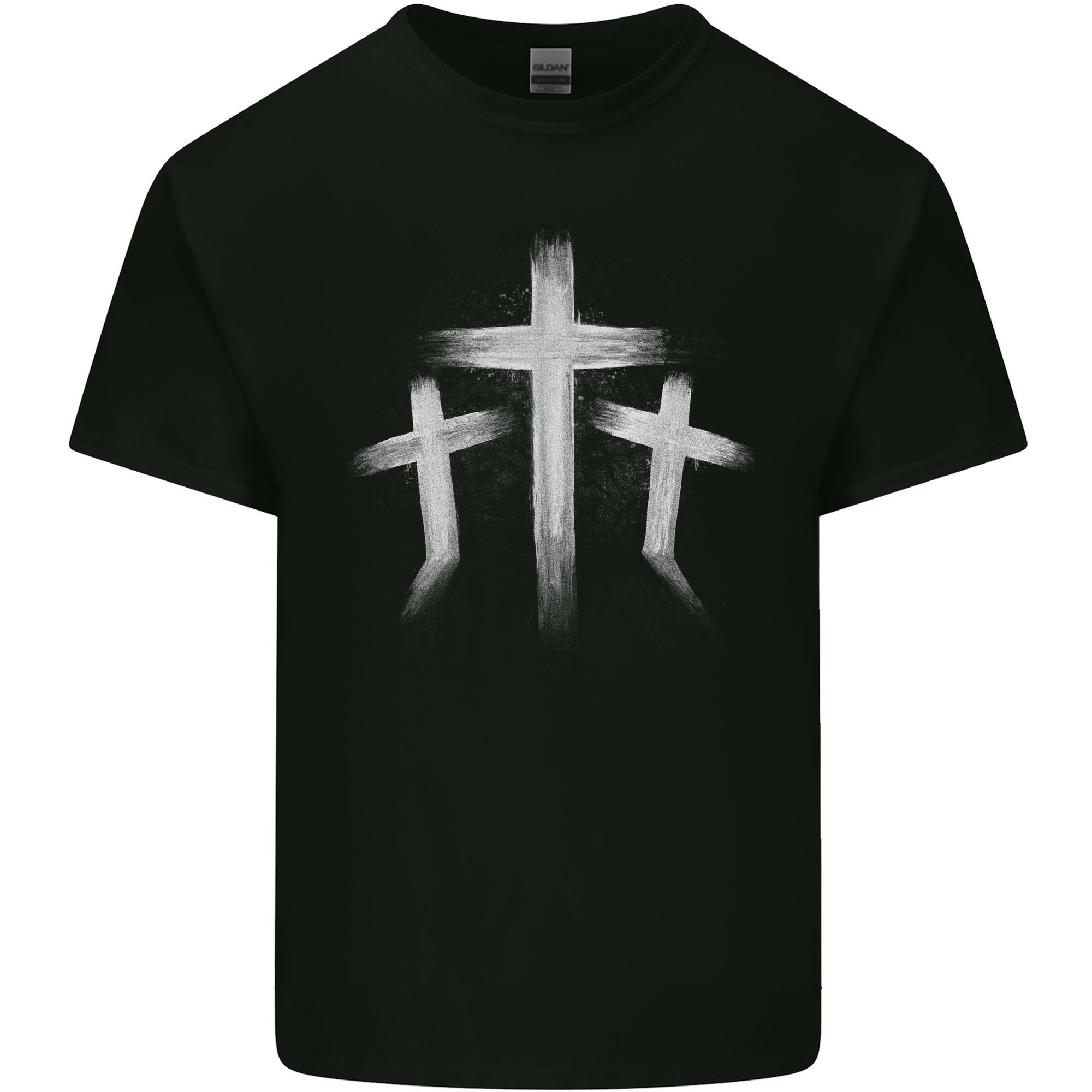 Three Gothic Crosses Grunge Unisexs Light Cotton TShirt S