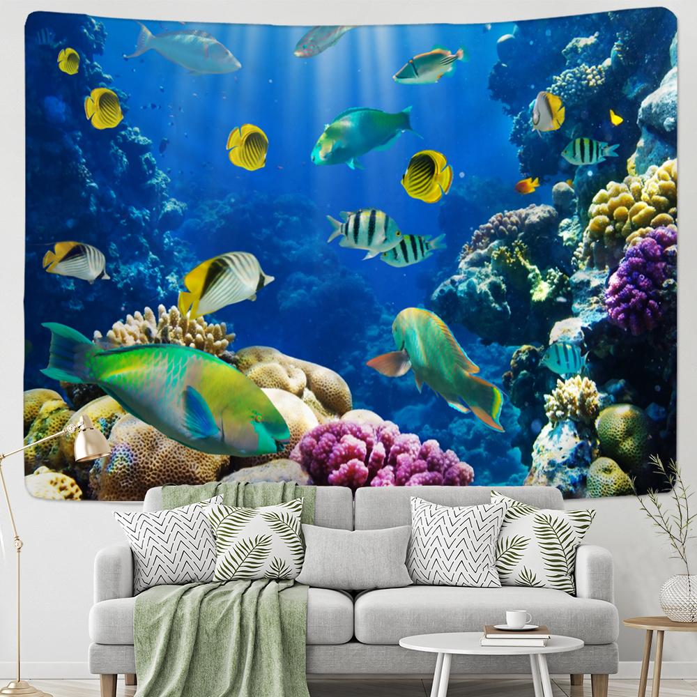 

Гобелен с изображением кита, настенный подвесной богемный хиппи, кавайный океан, детская комната, общежитие, домашний декор 400x220cm
