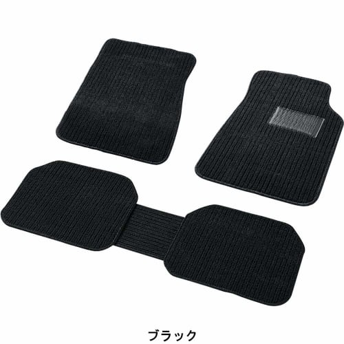 BONFORM Car Mat Straight for 1 Regular Car, Set of 5, Anti-slip Treatment, Comes with Heel Pad, 5 Ten Set, Black 6369-09BK