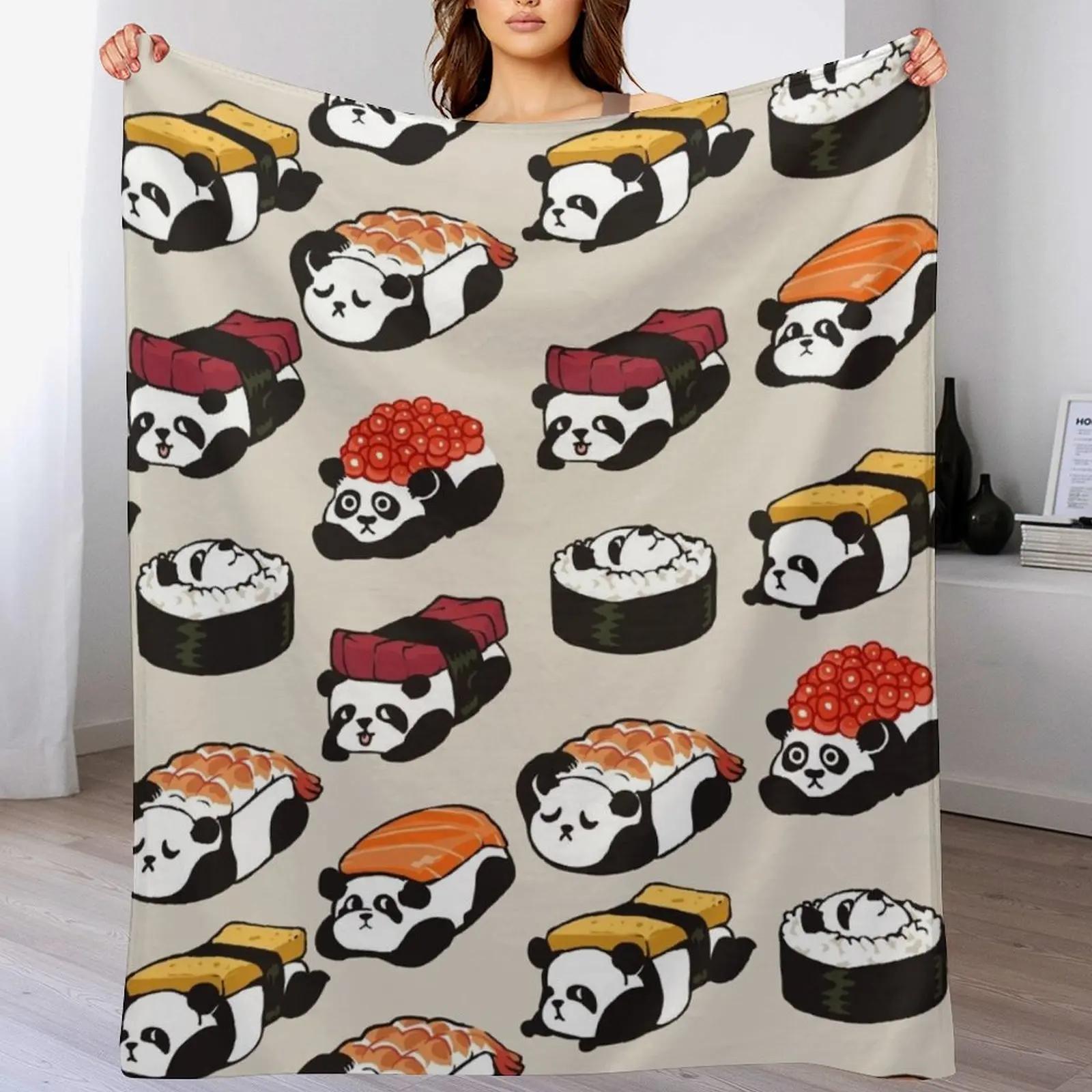 

Sushi Panda Throw Blanket Fluffy Cozy Throw Blanket for Home Decor 102x76cm(40x30in)