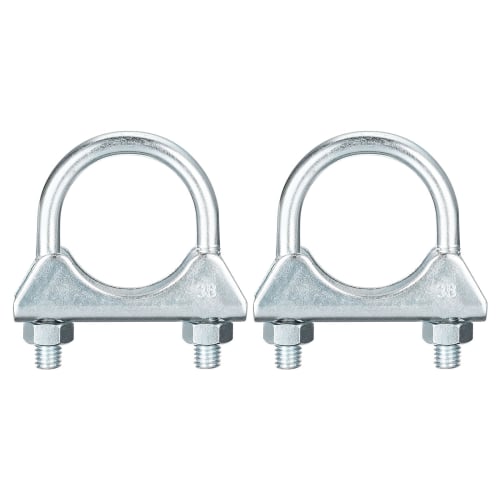 

uxcell Muffler U-Bolt Clamps for 38mm Diameter Exhaust Tail Pipes, Exhaust U-Clamp Saddle Type, 2-Piece Set