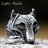 NEW 316L Stainless Steel Viking Wolf Ring Punk Animal Jewelry For Men Halloween Gift
