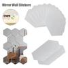 5-20Pcs Silver Hexagon Art Mirror Acrylic Wall Stickers with for DIY Home Art Bedroom Living Room Wall Decoration Diameter 4.6cm-23cm