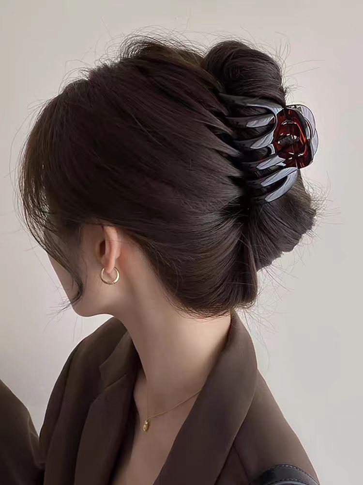 2025 Leopard Print High-End Large Shark Hair Clip for Women