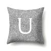 Polyester Pillowcase Home Decoration Gray Bottom Pillowcase 26 English Letter Cushion Cover