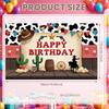 Rodeo Birthday Banner Cowboy Riding  Rodeo Party Display Wild West Birthday Banner Gold Star Embellishment