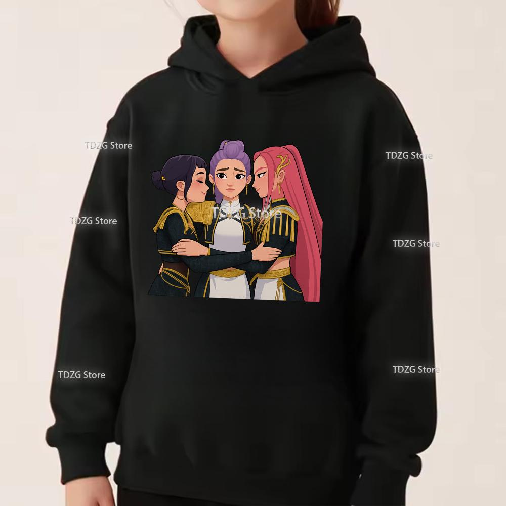 Autumn KPop Devil Hunter Fashion Girl Group Printed Children's Long Sleeved Clothing Boys and Girls Casual Sports Hoodies
