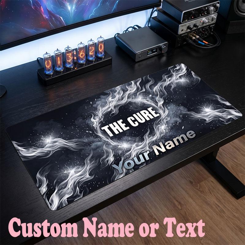 The Cure Customized Name Text Mouse Pad, Large Desk Mouse Mat Personalized Home Office Present