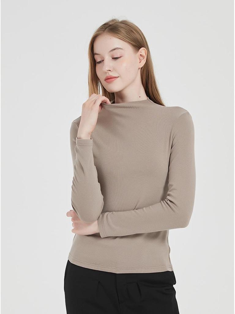 Wool Silk Slim Fit Thermal Velvet Top for Women